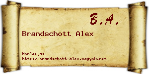 Brandschott Alex névjegykártya